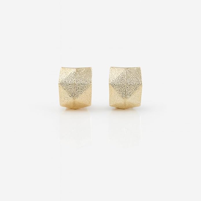Belle Bijoux Gold-Tone Textured Geometric Hoop Earrings for Women Stylish Lightweight Jewelry Daily Party Wedding Festive Ethnic Fashion Accessory