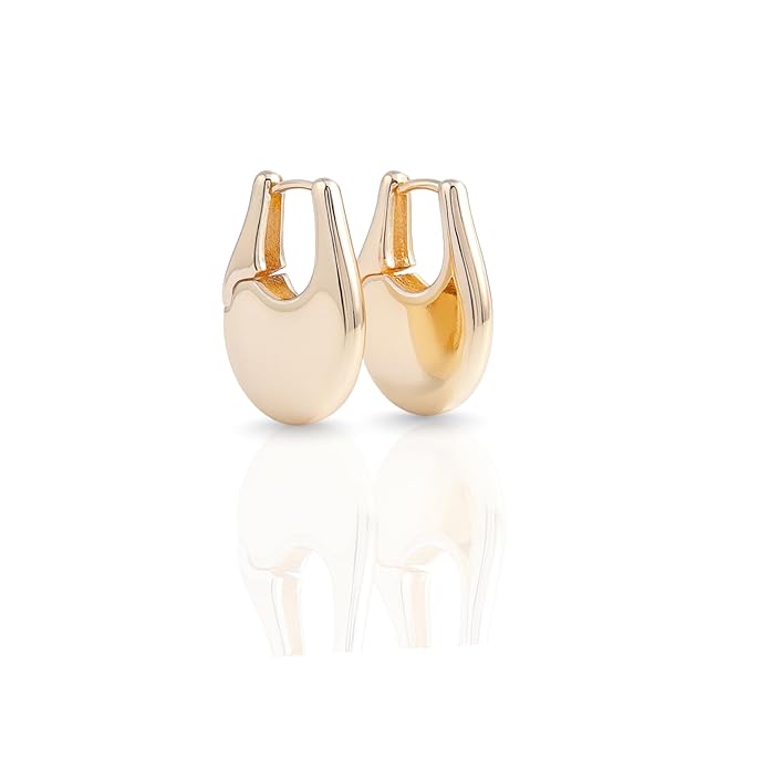 Belle Bijoux Gold-Tone Drop Hoop Earrings for Women – Lightweight Stylish Jewelry for Daily Use, Weddings, Parties, and Festive Fashion
