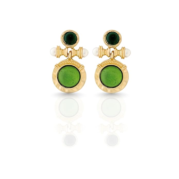Belle Bijoux Handcrafted Floral Earrings in Gold Tone – Delicate Design, Comfortable Fit, Perfect for Formal and Casual Events