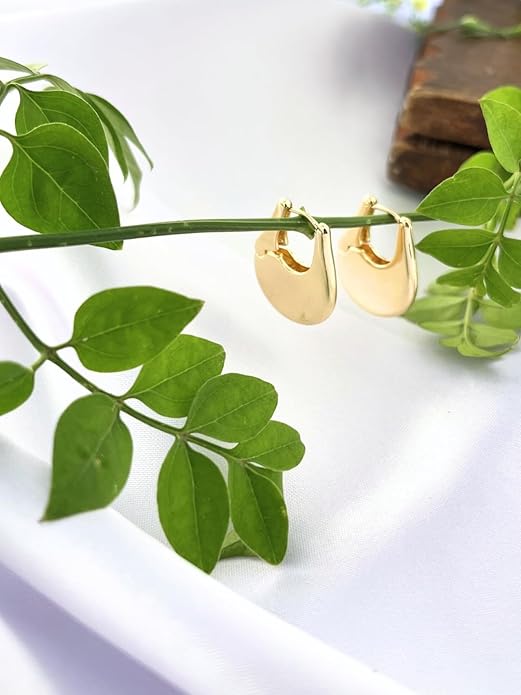 Belle Bijoux Gold-Tone Drop Hoop Earrings for Women – Lightweight Stylish Jewelry for Daily Use, Weddings, Parties, and Festive Fashion