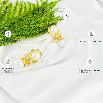Belle Bijoux Handcrafted Floral Earrings in Gold Tone – Delicate Design, Comfortable Fit, Perfect for Formal and Casual Events