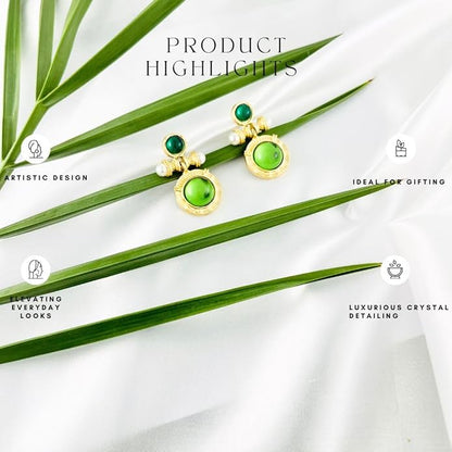Belle Bijoux Handcrafted Floral Earrings in Gold Tone – Delicate Design, Comfortable Fit, Perfect for Formal and Casual Events