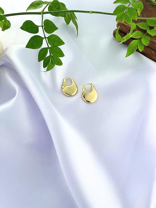 Belle Bijoux Gold-Tone Drop Hoop Earrings for Women – Lightweight Stylish Jewelry for Daily Use, Weddings, Parties, and Festive Fashion