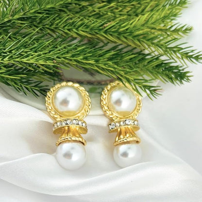 Belle Bijoux Handcrafted Floral Earrings in Gold Tone – Delicate Design, Comfortable Fit, Perfect for Formal and Casual Events