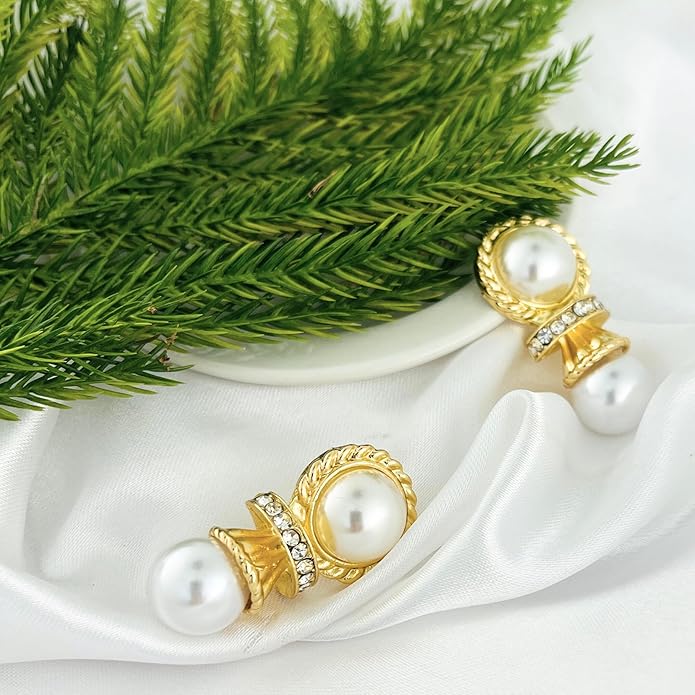 Belle Bijoux Handcrafted Floral Earrings in Gold Tone – Delicate Design, Comfortable Fit, Perfect for Formal and Casual Events